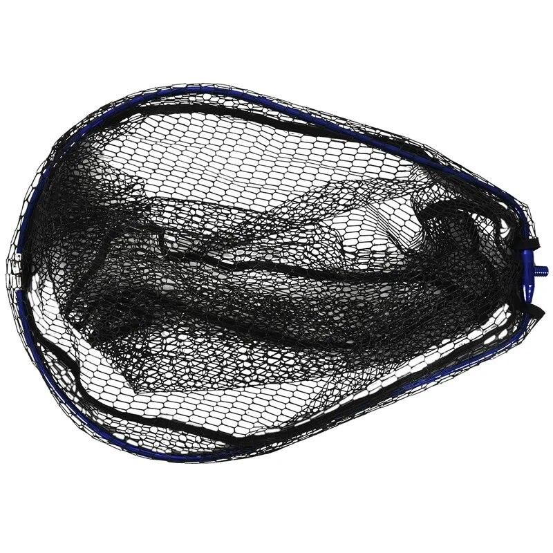 Foldable Carp Fishing Large Size Soft Mesh Fishing Landing Net Head Integrated Folding Net Frame Copy Net Fishing Net Ring