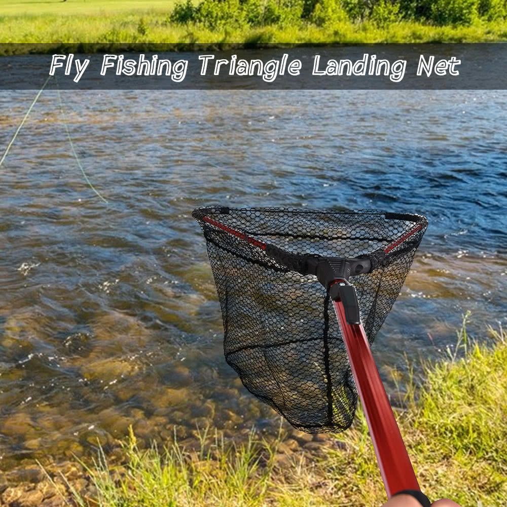 Fly Fishing Triangle Brail Landing Net Portable Foldable