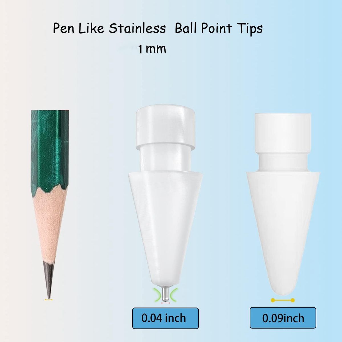 2 Pack Pencil Tips for Apple Pencil 1St Gen and 2Nd Gen/ iPad Pro Pencil,1mm No Wear Out Fine Point Precise Control Nibs