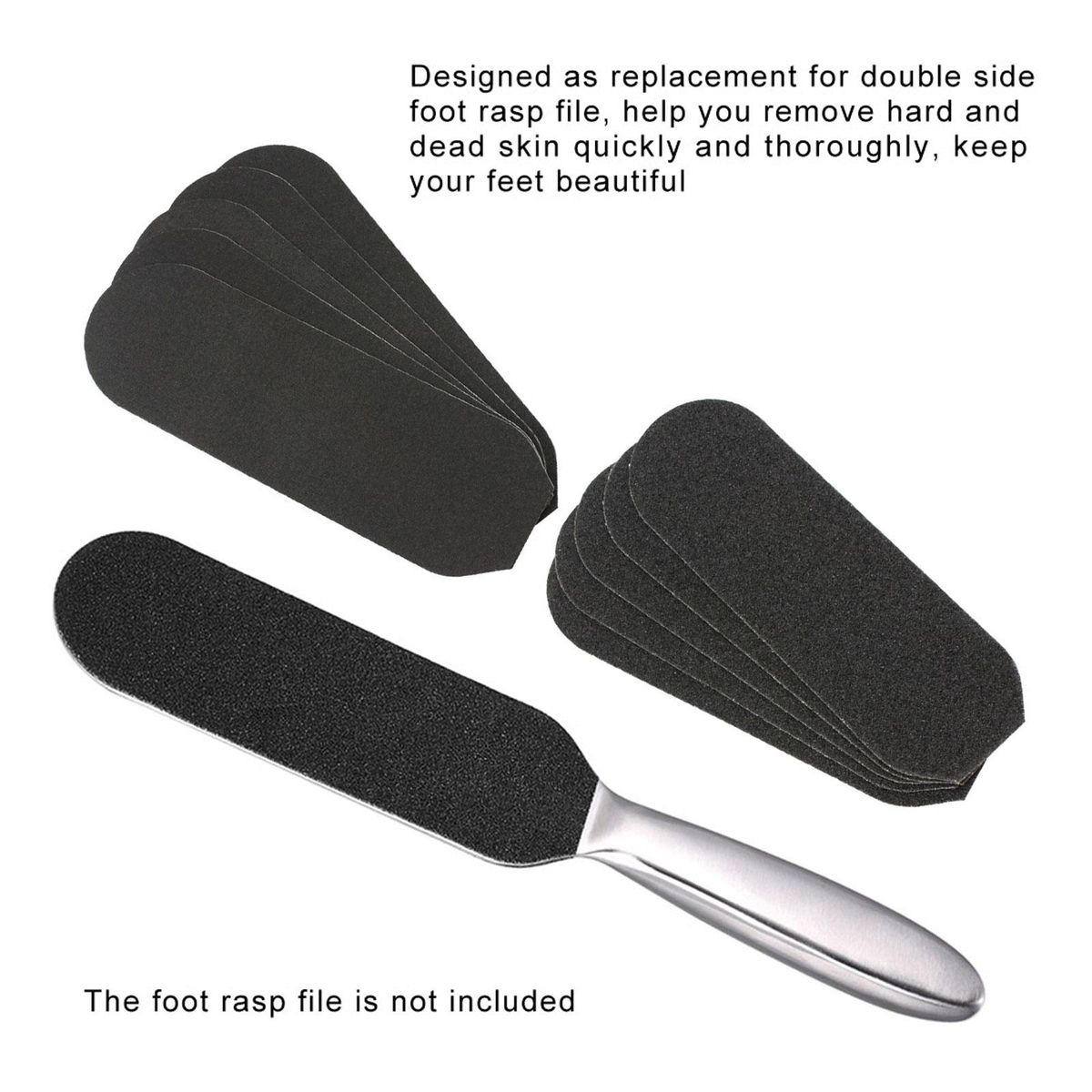 10pcs Sandpapers Coarse Fine Sandpapers Replacement For Stainless Steel Foot Rasp File Hard Skin Callous Remover Foot Care Tool