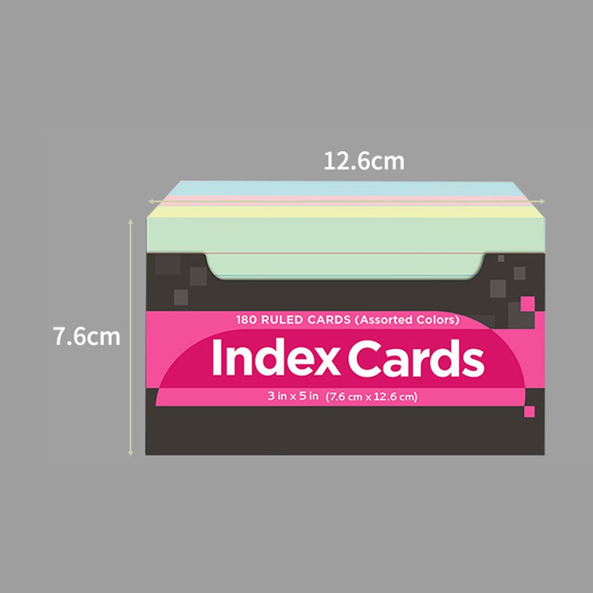 1 Set Index Cards Vibrant Color Eye-catching Paper Ruled