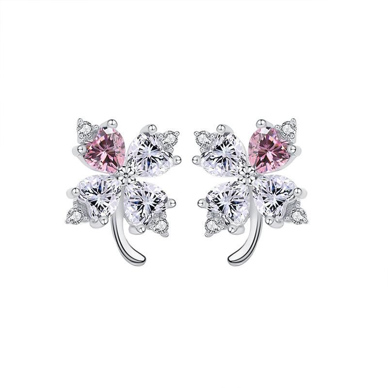Original Design Lucky Four Leaf Grass Earrings for Women's Sen Series Sterling Silver s925 New Earrings