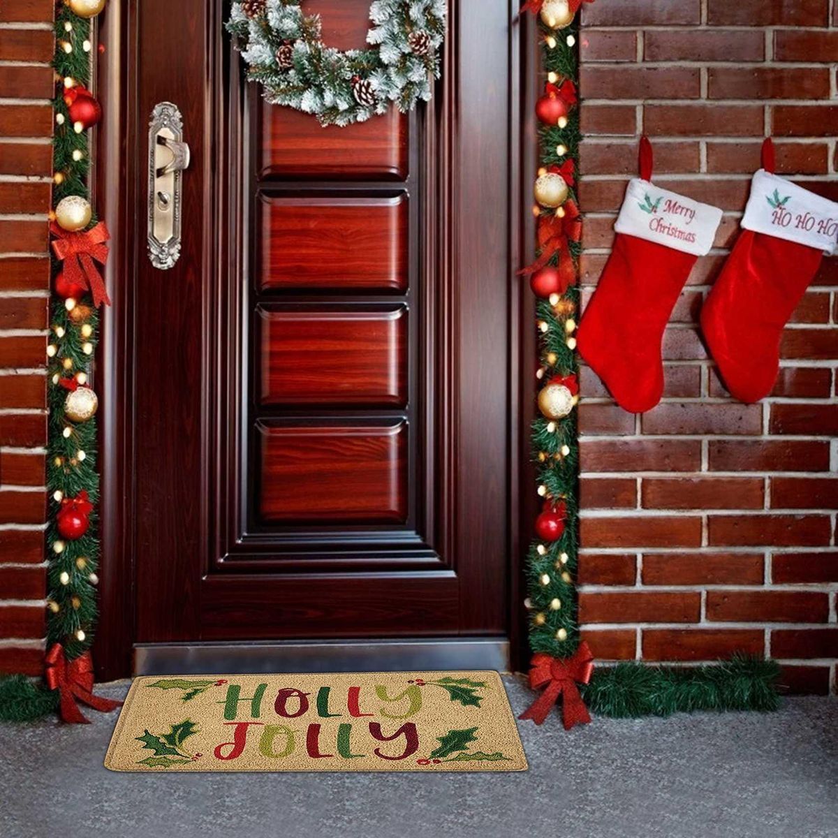 Christmas Door Mat Welcome Decor Non-Slip Doormats Creative Decoration Kitchen Foot Mat Bedroom Living Room Mat A