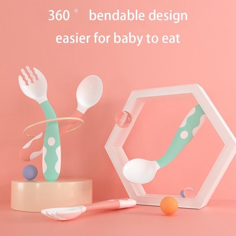 Baby Training Spoons Forks 1 Sets,Toddler Feeding Utensils Set Children Tableware Travel Set