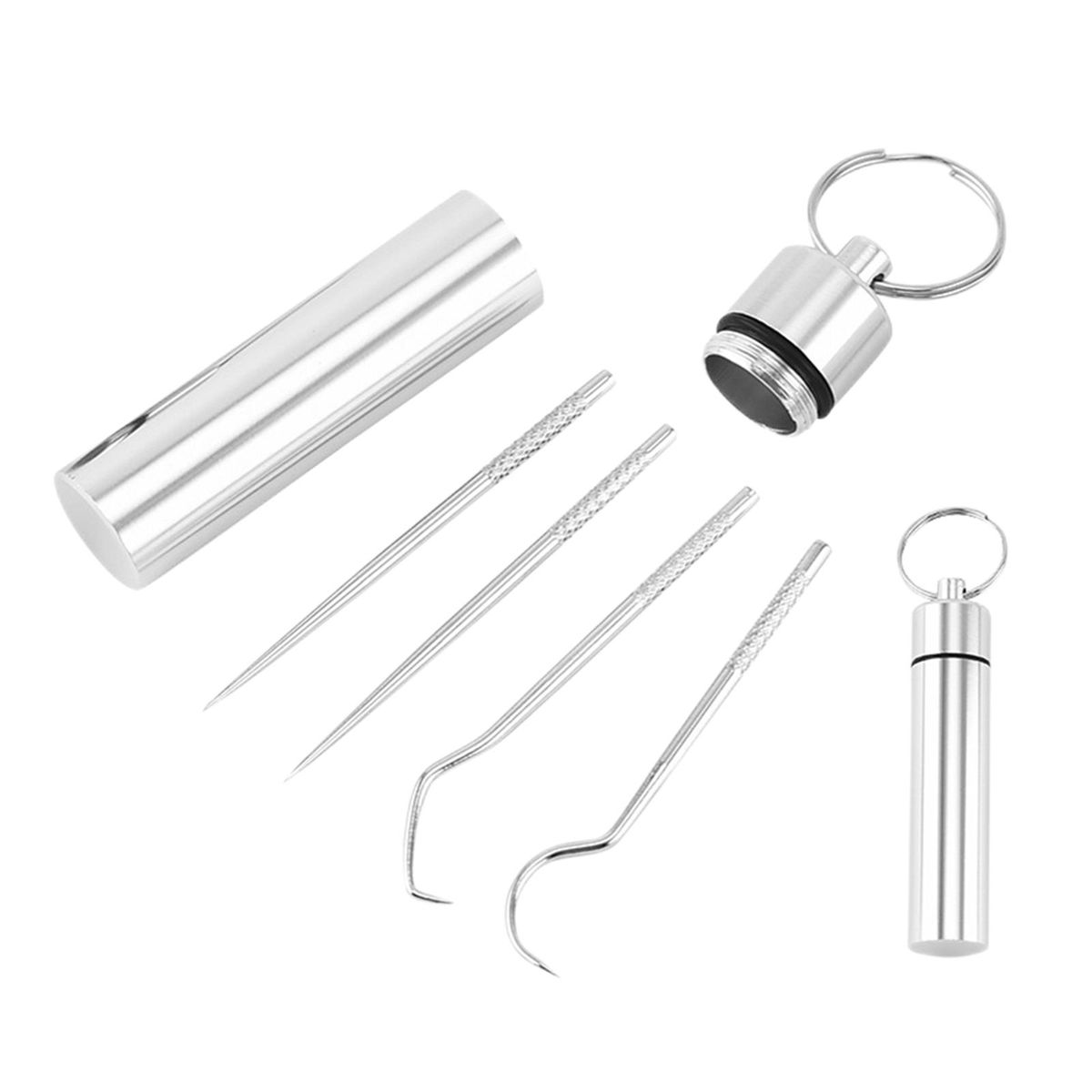 5Pcs Stainless Steel Toothpick  Cleaner Tools Reusable For