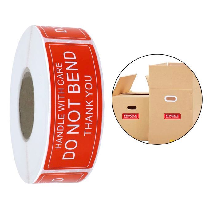Handmade DO NOT BEND HANDLE WITH CARE Stickers 2.5x7.5cm Shipping