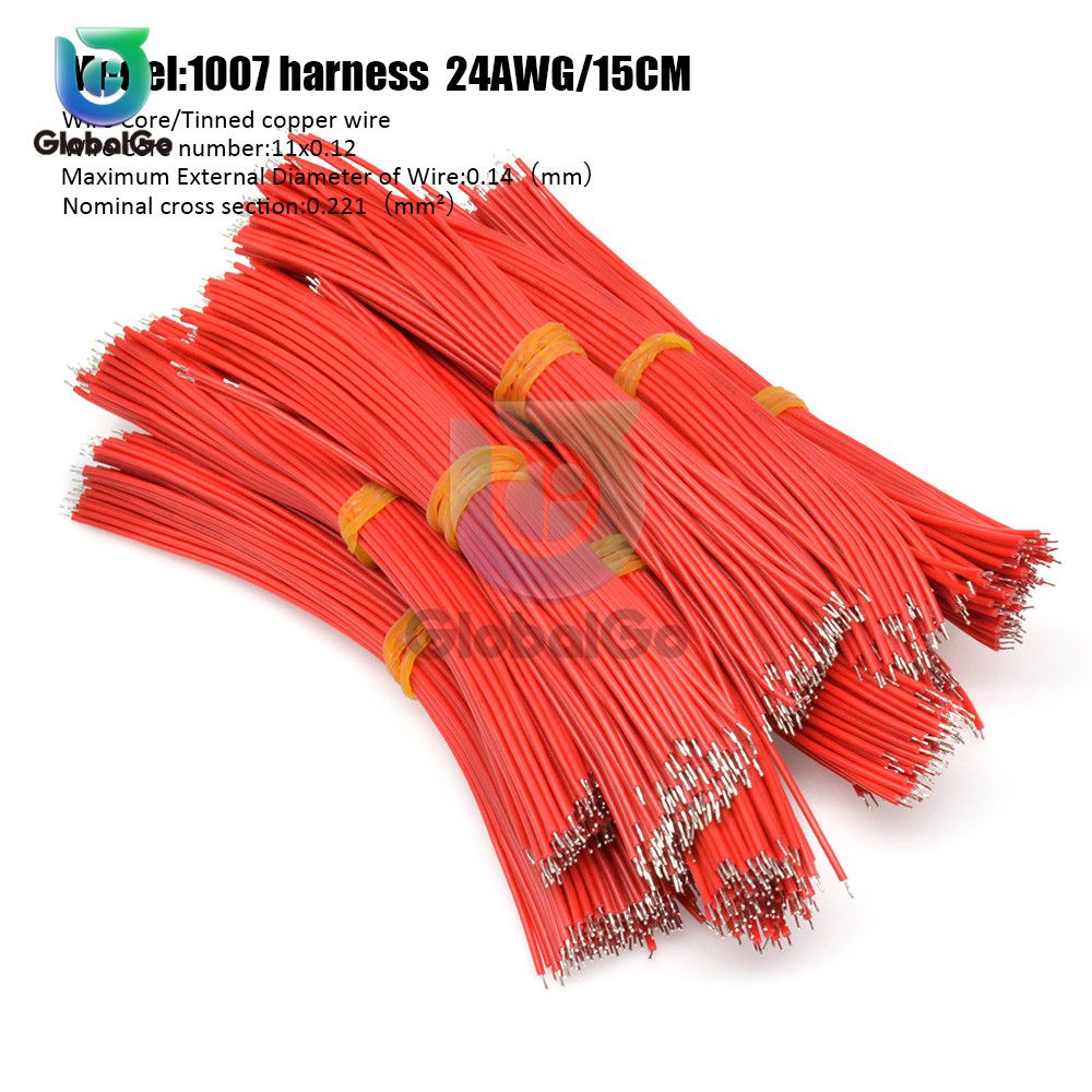 100pcsLot 15cm UL1007 24AWG Tin-Plated Breadboard Solder