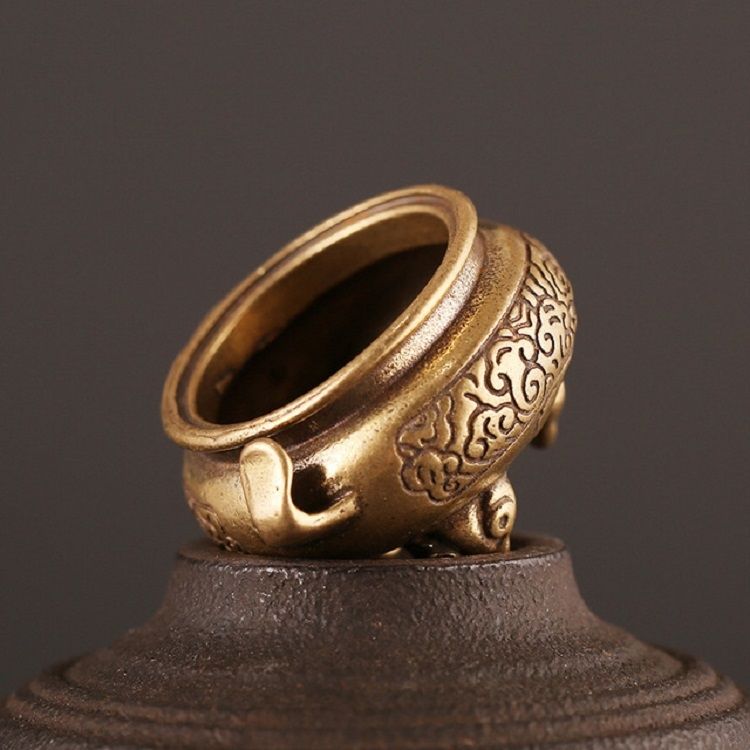 Antique Brass Bronze Tripod Censer Furnace Home Decoration