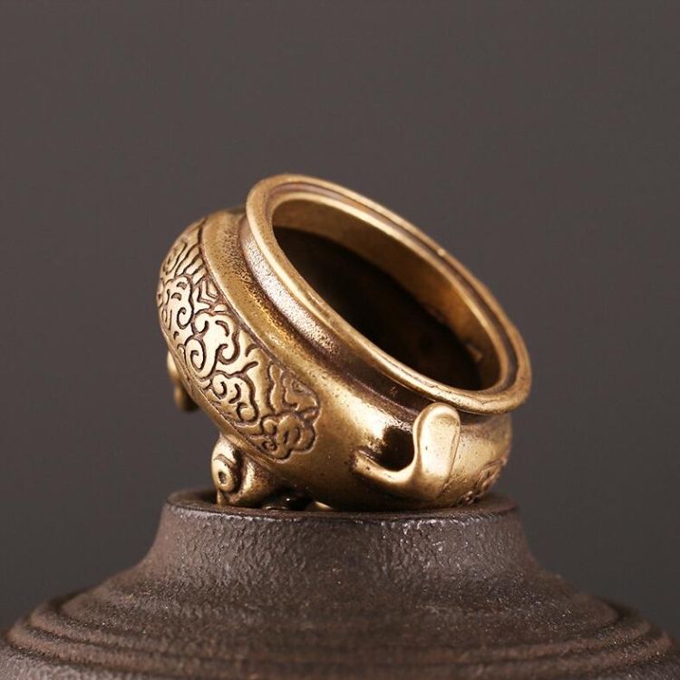 Antique Brass Bronze Tripod Censer Furnace Home Decoration
