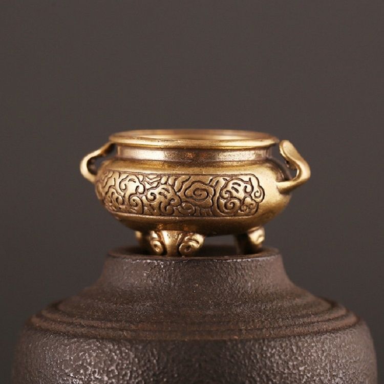 Antique Brass Bronze Tripod Censer Furnace Home Decoration