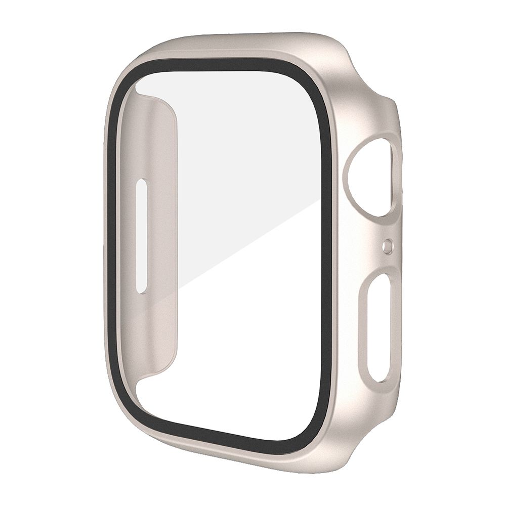 (Starlight)Scratch Resistant Glass Flim For Apple Watch Series 8 7 Case Screen Protector 41mm 45mm Cover For Iwatch Bumper Hard Matte Shell RA