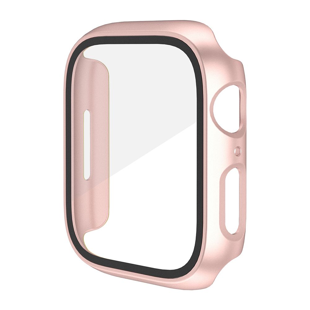 (Starlight)Scratch Resistant Glass Flim For Apple Watch Series 8 7 Case Screen Protector 41mm 45mm Cover For Iwatch Bumper Hard Matte Shell RA