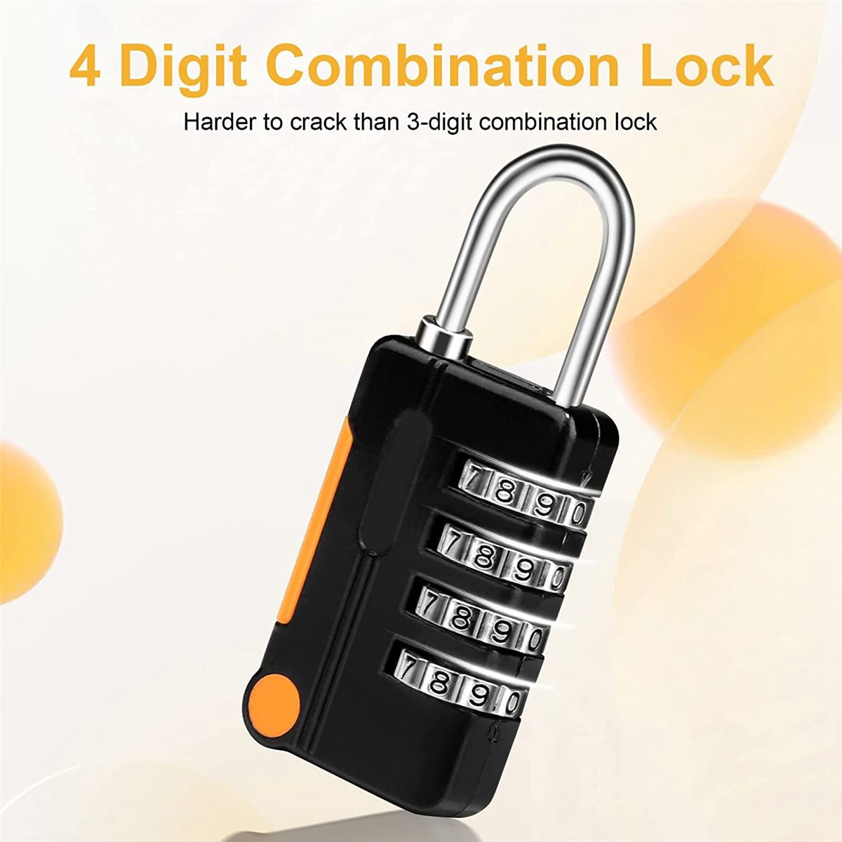 Combination Padlock Small Waterproof Padlocks for School Gym Locker Gate Shed 4 Digit Code Security Locks