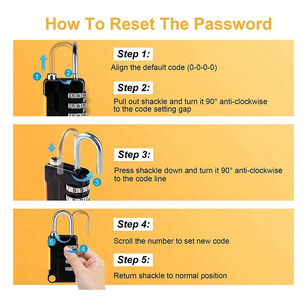 Combination Padlock Small Waterproof Padlocks for School Gym Locker Gate Shed 4 Digit Code Security Locks