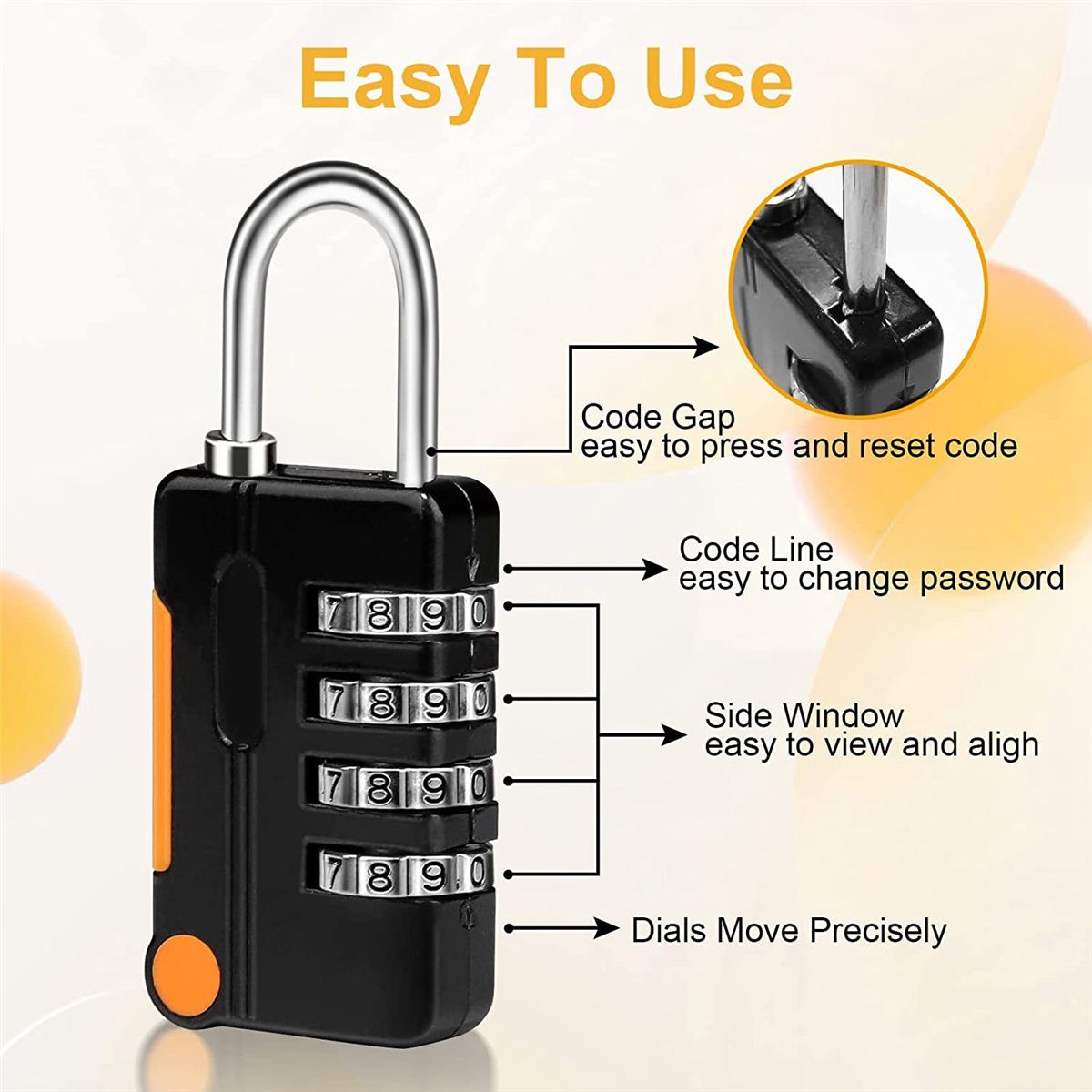 Combination Padlock Small Waterproof Padlocks for School Gym Locker Gate Shed 4 Digit Code Security Locks