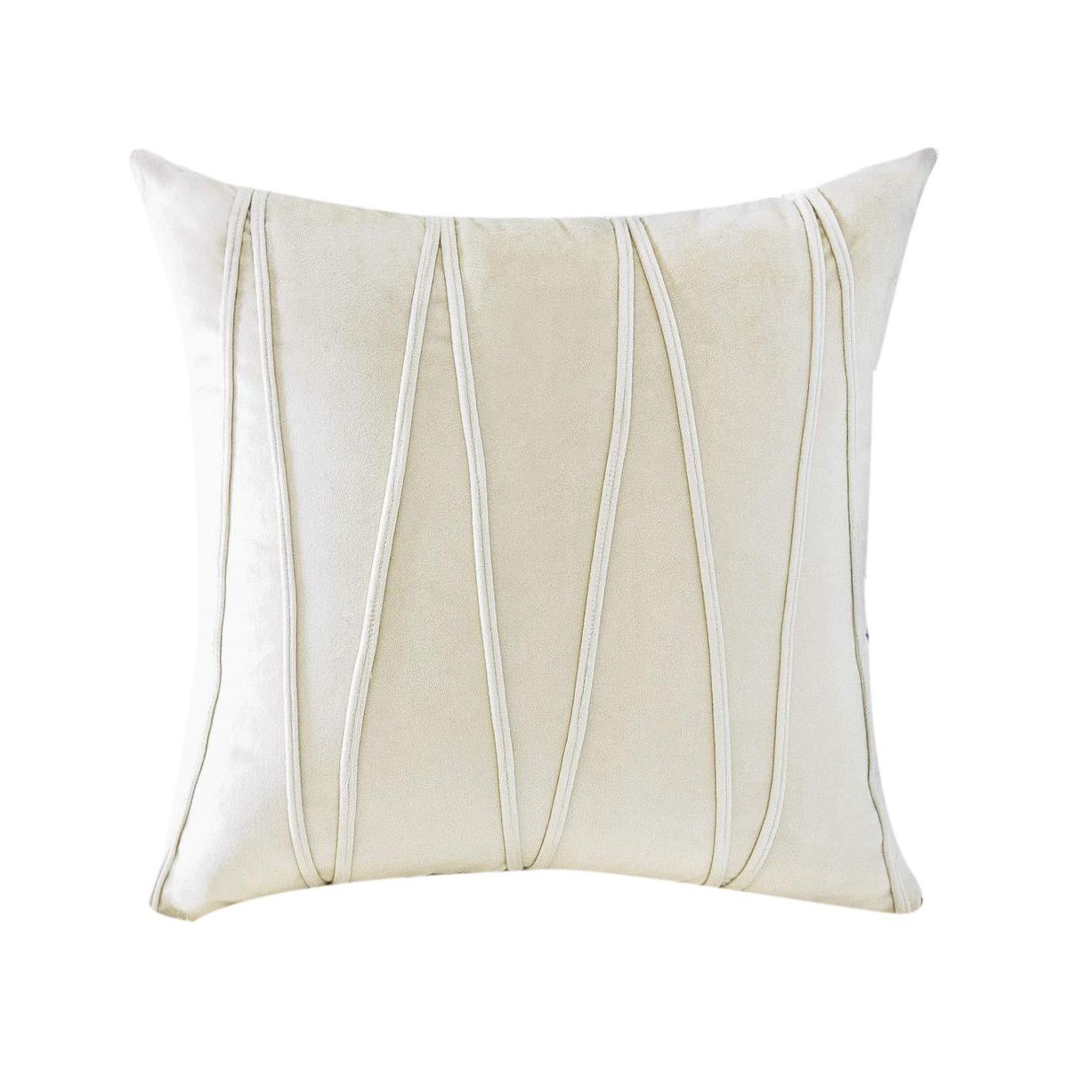 Plush Cushion Cover Throw Pillow Cases Striped -White