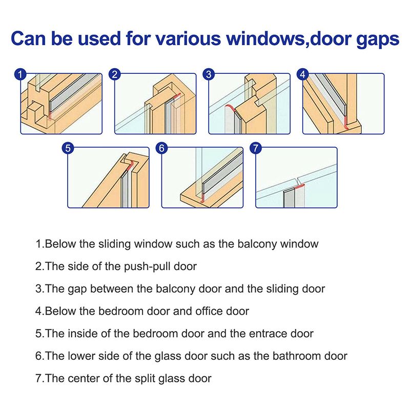 5M Tapes Reduce Noise Dust Weather Strip Door Bottom Sealing Durable Tapes