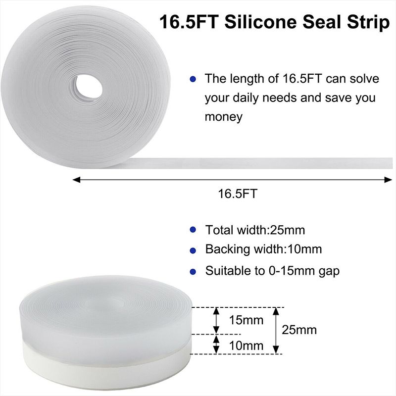 5M Tapes Reduce Noise Dust Weather Strip Door Bottom Sealing Durable Tapes