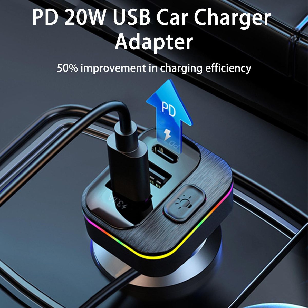 Car USB Charger Fast Car Charger with 5 Ports Black