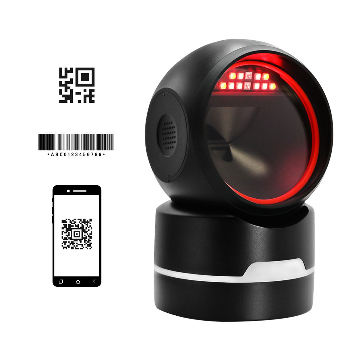 1D 2D QR Desktop Wired Barcode Scanner Platform