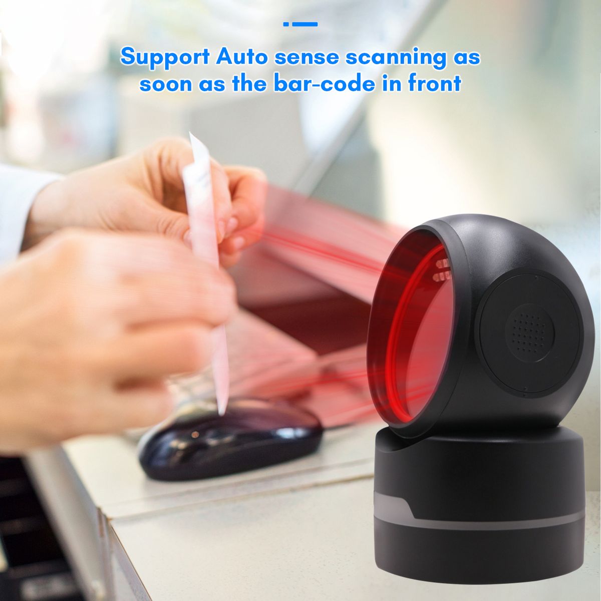 1D 2D QR Desktop Wired Barcode Scanner Platform