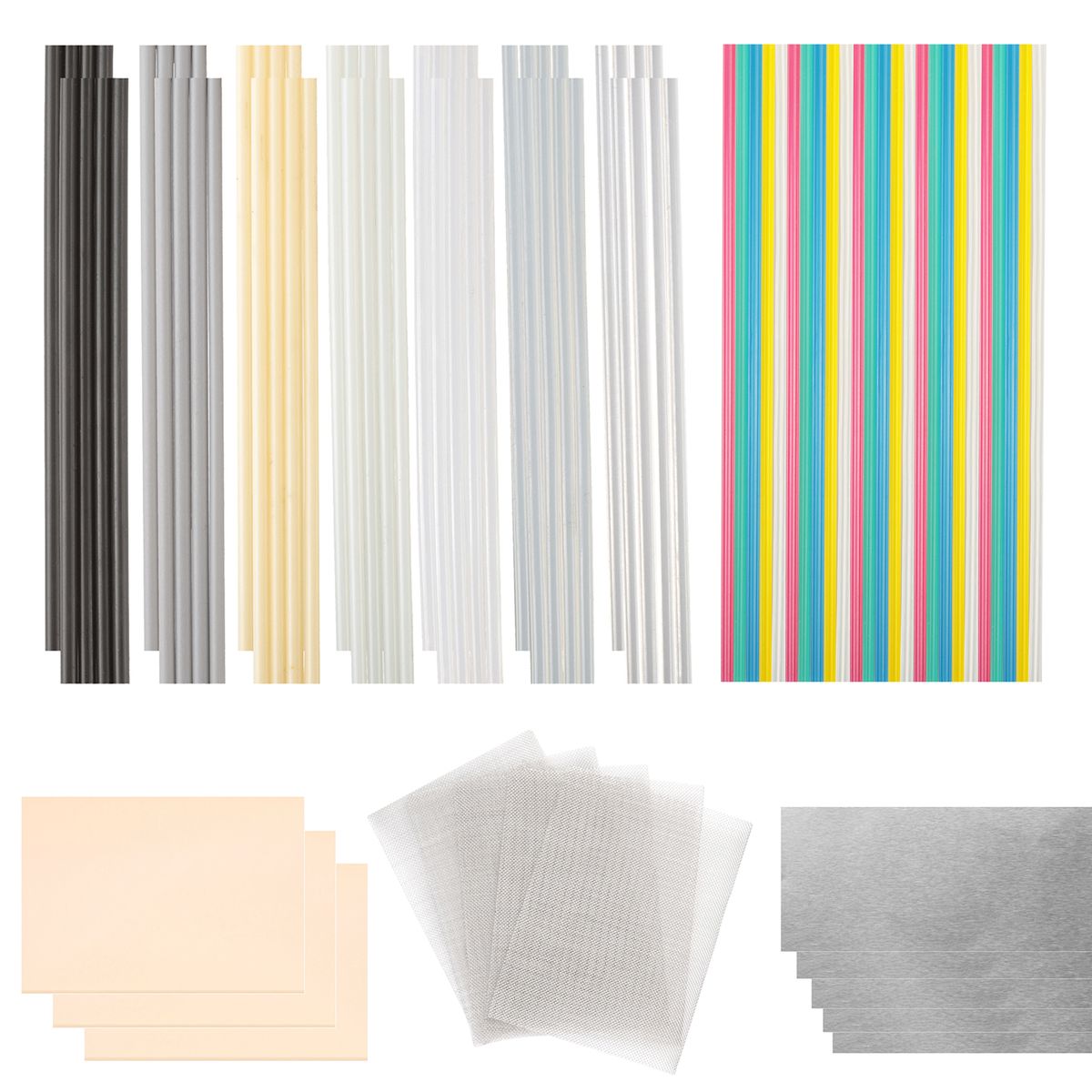 90 PCS  Plastic Welding Rods  ABS PP PU PE PA PC TPO 7 Types
