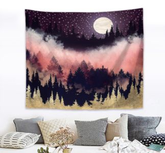 Nature Landscape Tapestry Wall Hanging Aesthetic Trippy Hippie Tapestries Beach Towel Shawl Throw Sheet Home Room Decor