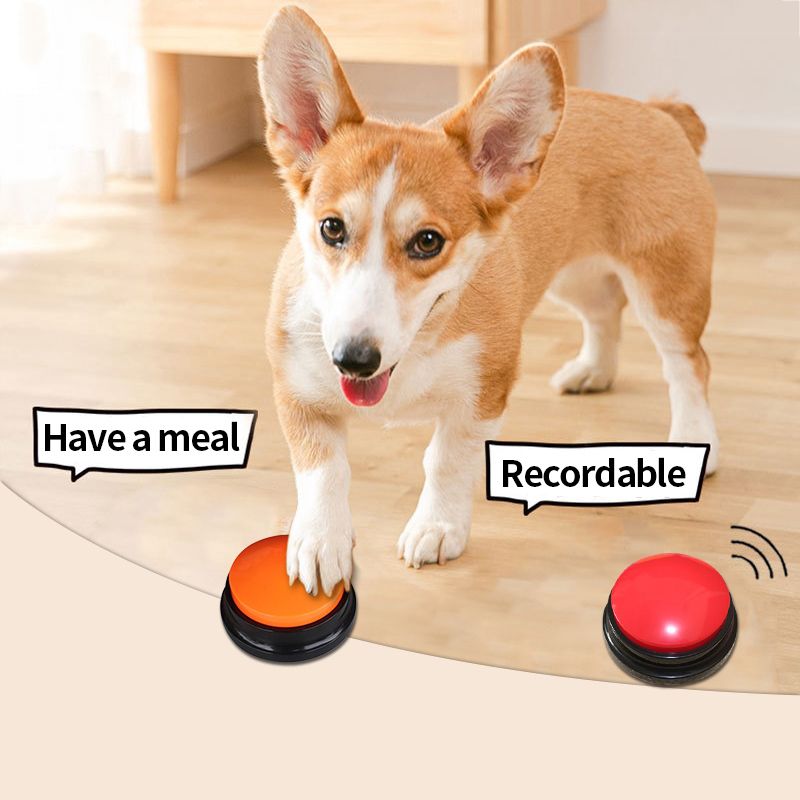 Pet Training On Pet Sound Box Voice Recorder Talking Toy For Dog Communication Training Tool Speaking Ons Dog Training-Orange
