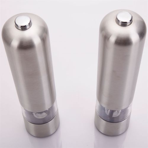 Stainless Electric Automatic Pepper Mills Salt Grinder 2pcs