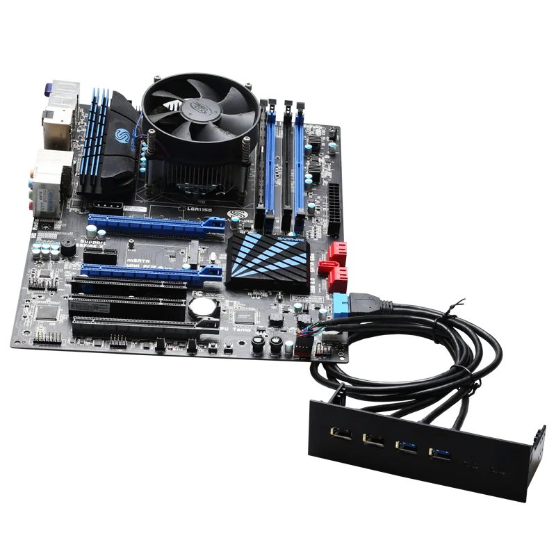 PC computer front panel with 4 ports USB2.0 ports 60cm USB cable 5.25 front bay