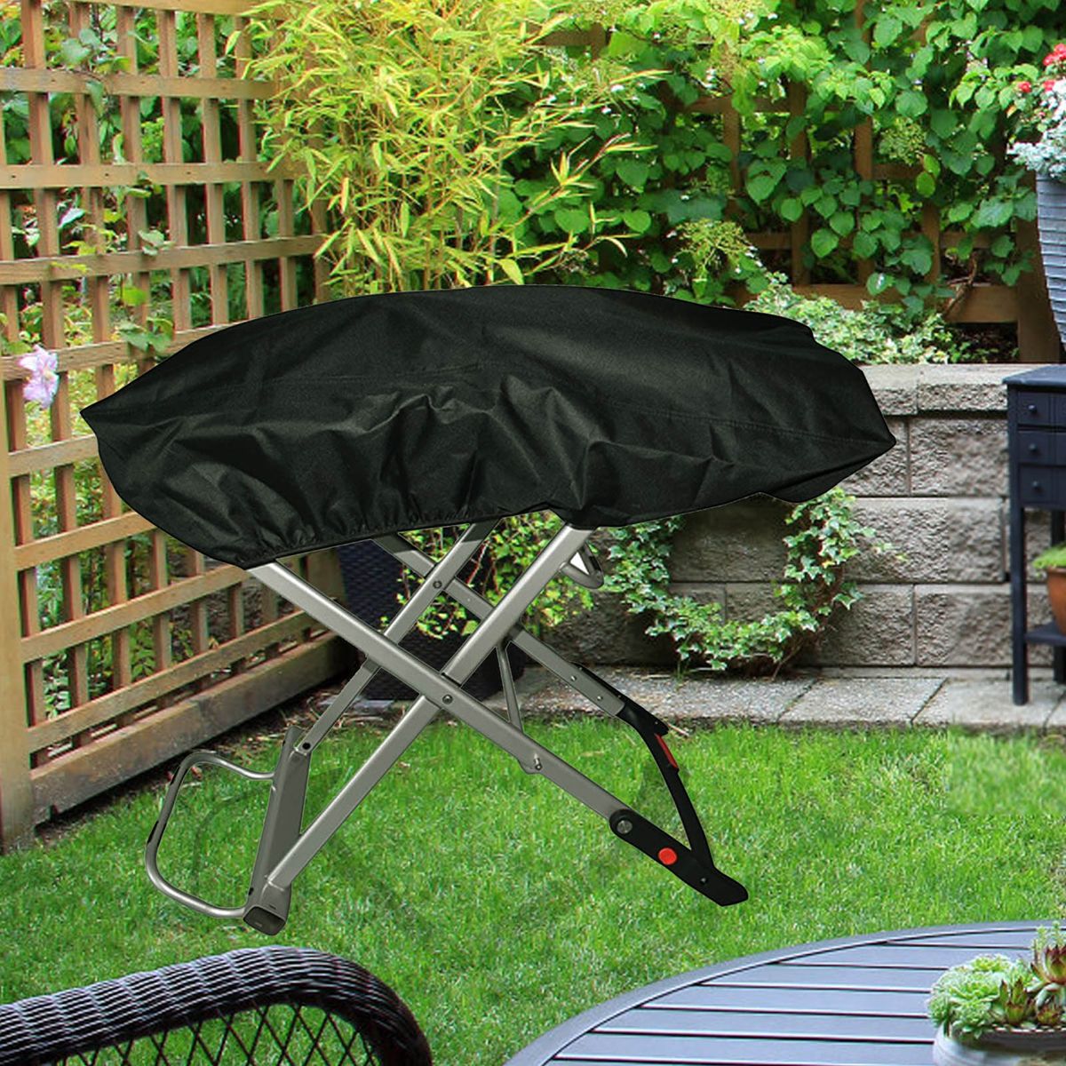 Grill Cover High-strength Camping Grill Cover With Adjustable Hem Design Windproof Durable BBQ Grill Cover With PVC Coating Can