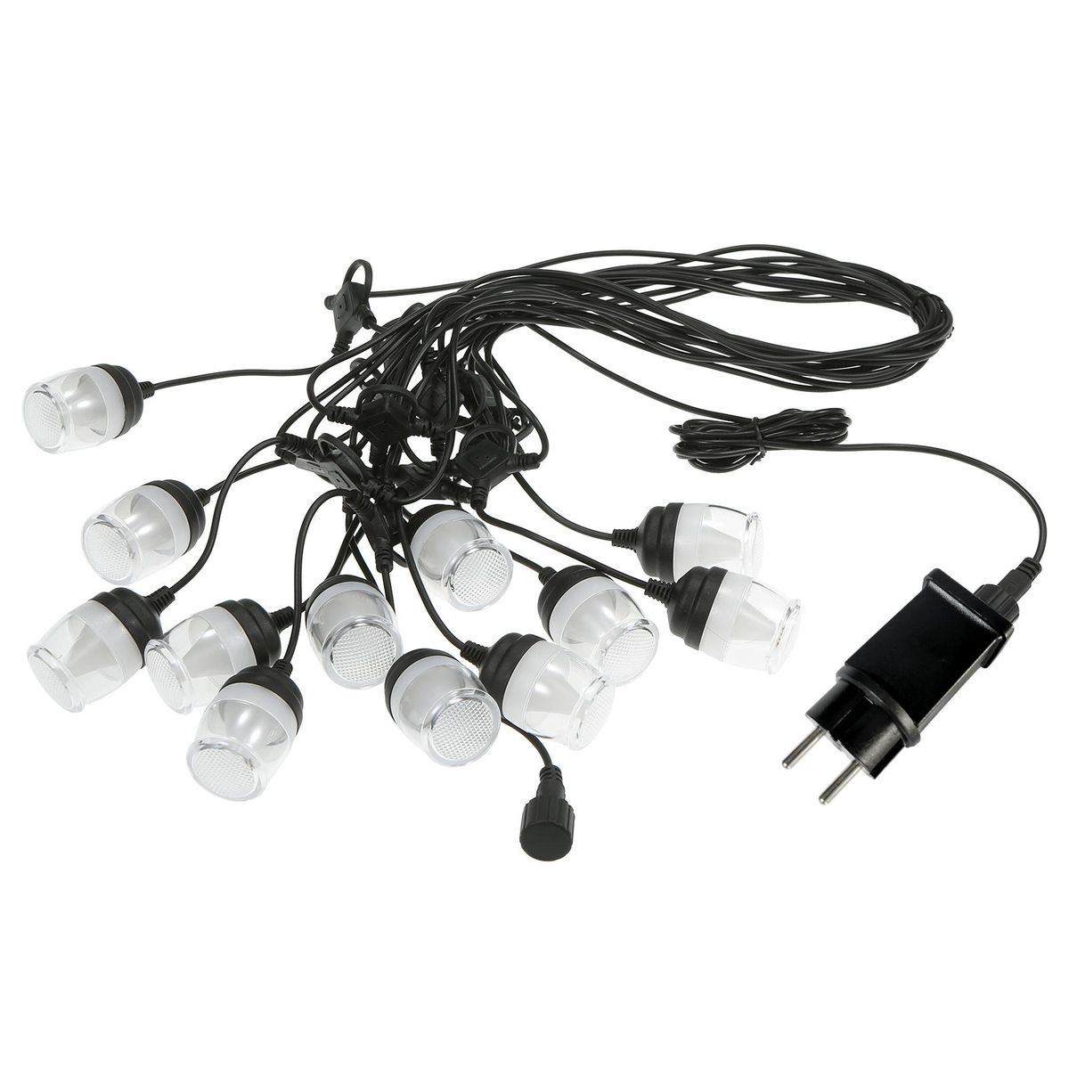 LEDs String Light with 12pcs Shatterproof Light Bulbs Transparent Lampshade 2700k Warm Lighting 8 Lighting Modes IP65 Water-resistant 38FT Hang-ing Light for Patio Cafe Garden Halloween/Xmas Decor