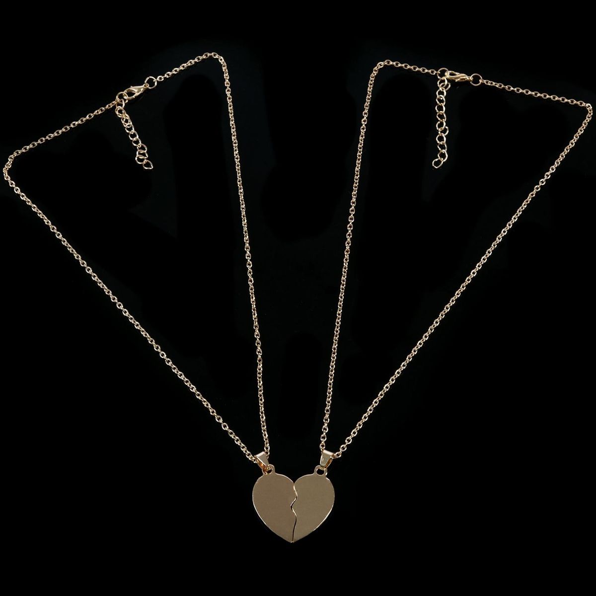 Fashion Heart Rhine "Best Friends" Letters Two Parts