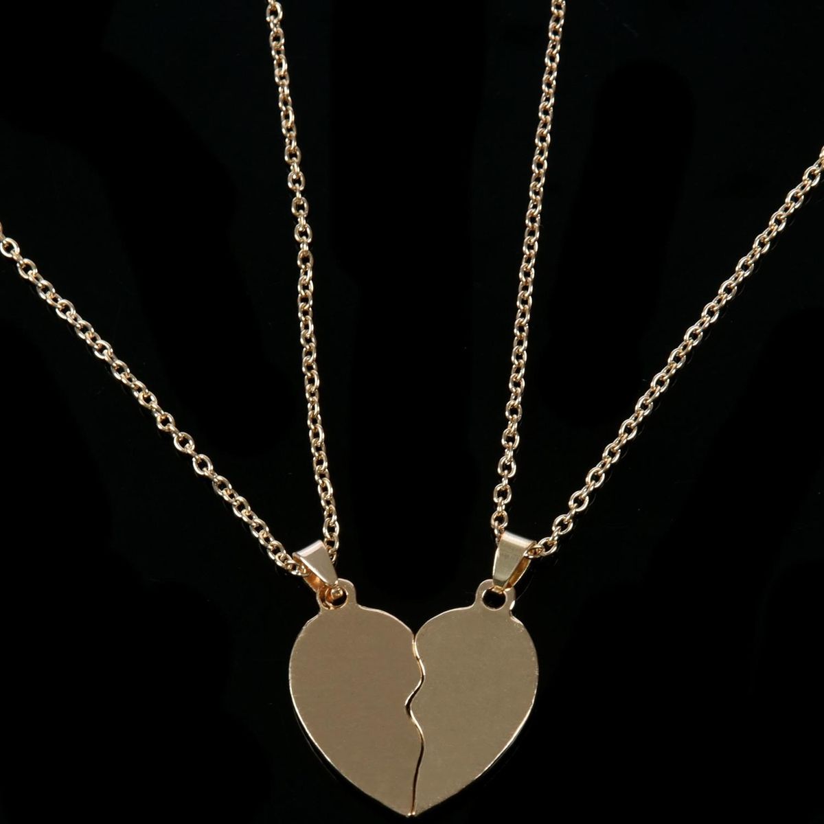 Fashion Heart Rhine "Best Friends" Letters Two Parts