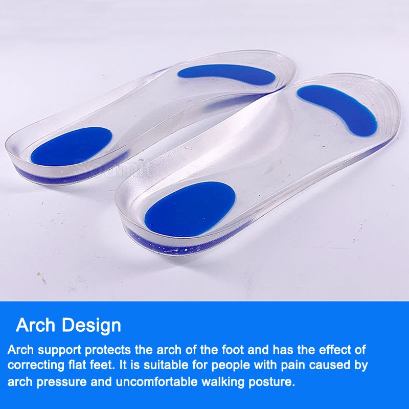 Silicone Orthotic Insole For Man Women Flat Feet Arch Support Orthopedic Shoes Pad Massaging Shock Absorption Insert Cushion