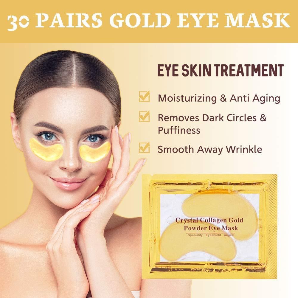 Under Eye Patches 30 Pairs Gold Under Eye Mask for Puffy Eyes, Dark Circles