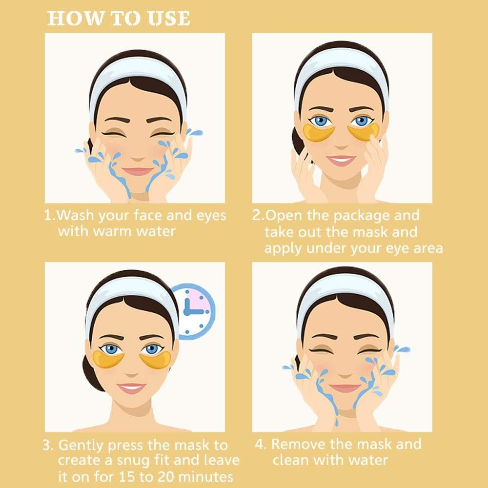 Under Eye Patches 30 Pairs Gold Under Eye Mask for Puffy Eyes, Dark Circles
