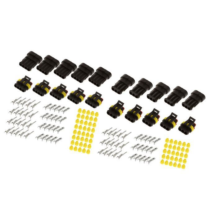 10 Sets Waterproof Electrical Connector Seal 15mm Terminal 4 Pin  3