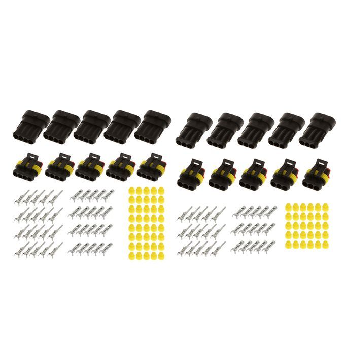 10 Sets Waterproof Electrical Connector Seal 15mm Terminal 4 Pin  3