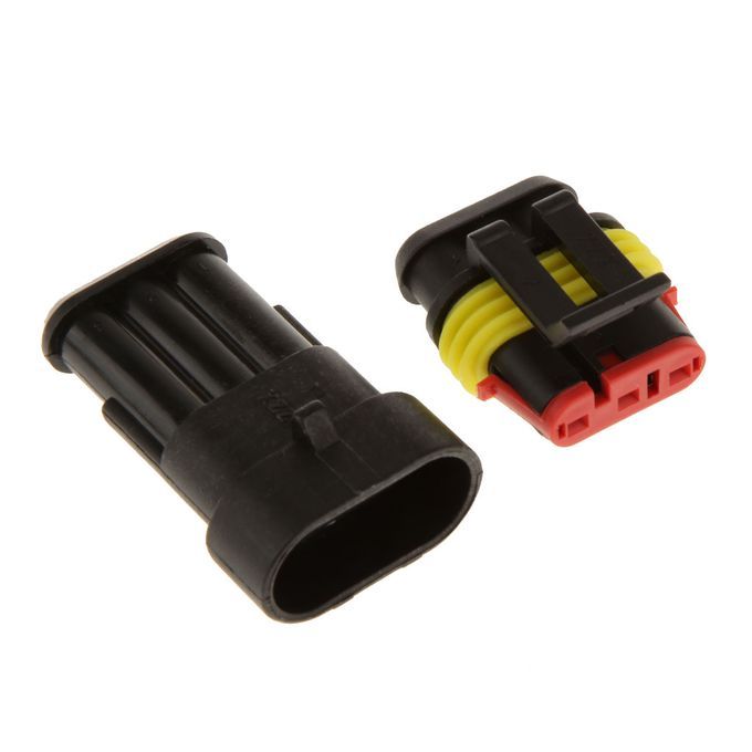 10 Sets Waterproof Electrical Connector Seal 15mm Terminal 4 Pin  3