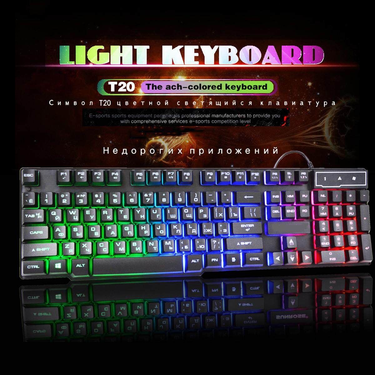 104 Key USB Wired Gaming Russian Mechanical Keyboard Computer Keyboard Backlight For Desktop Gamer PC