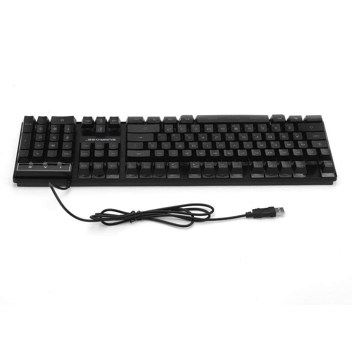 104 Key USB Wired Gaming Russian Mechanical Keyboard Computer Keyboard Backlight For Desktop Gamer PC
