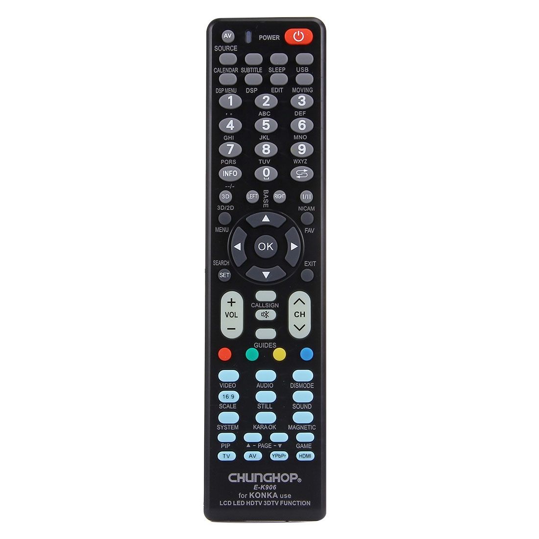 CHUNGHOP E-K906 Universal Remote Controller For KONKA LED TV / LCD TV / HDTV / 3DTV
