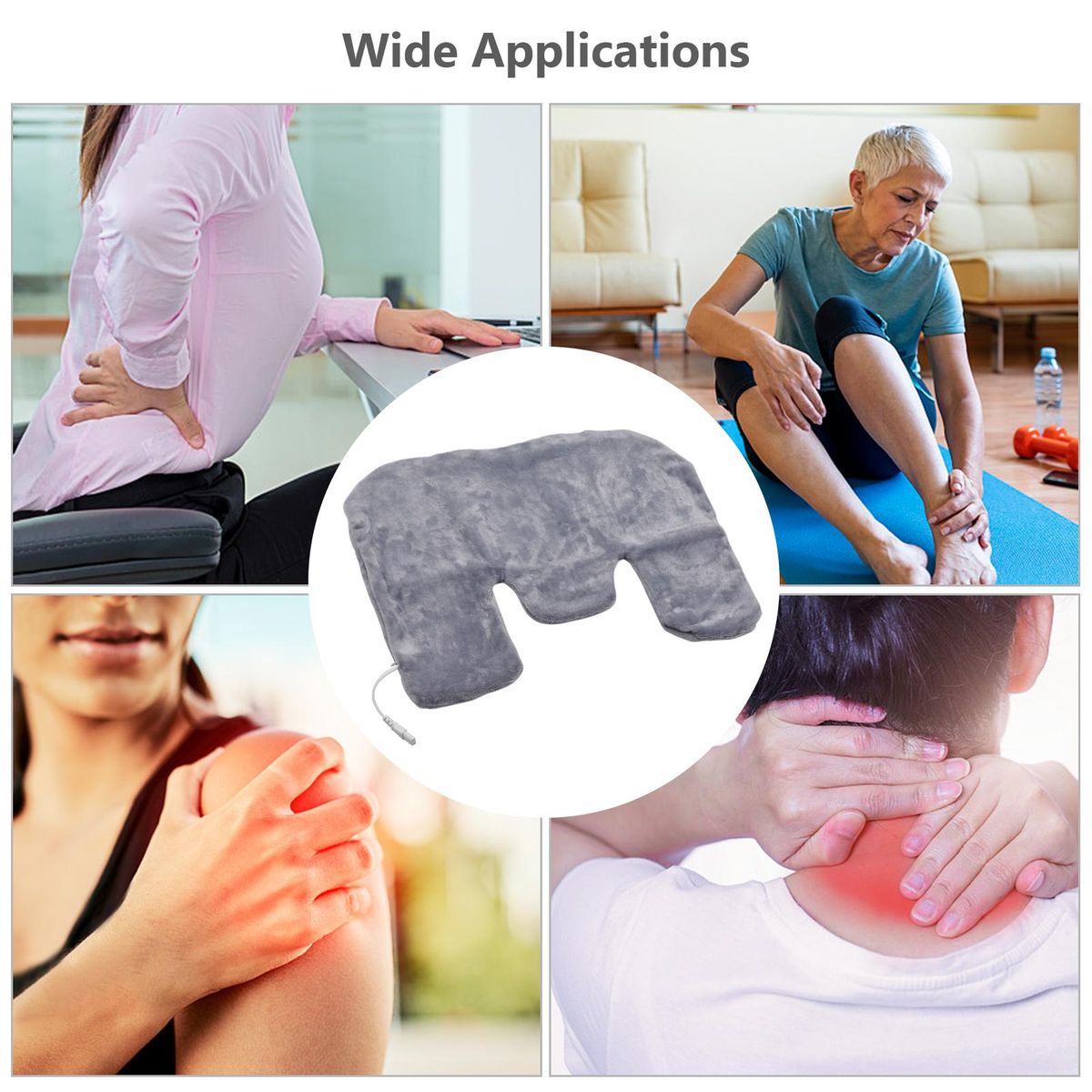 Heating Pad for Neck and Shoulder Pain Relief with 3 Heat Modes Auto Shut Off 12''x 24'' US Plug