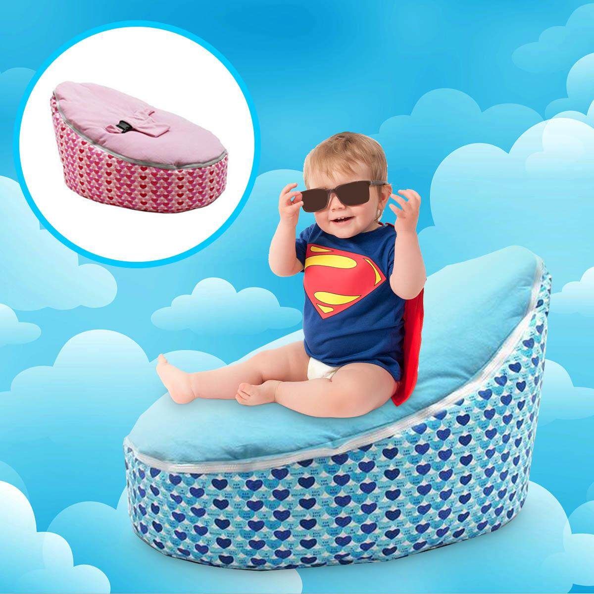 Baby Bean Bag Adjustable Harness Kids Toddler Chair Bouncer Beanbag Pink
