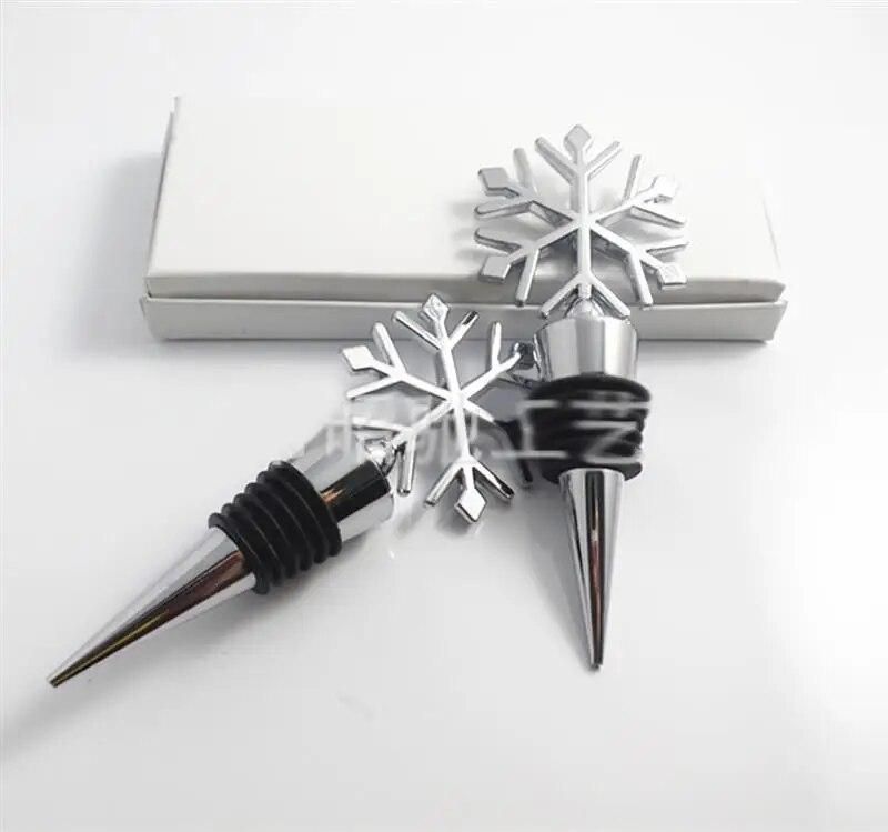 New Design 5pcs Metal Christmas Snowflake Bottle Stopper Wine Storage Twist Cap Plug Reusable Vacuum Sealed Hot Selling