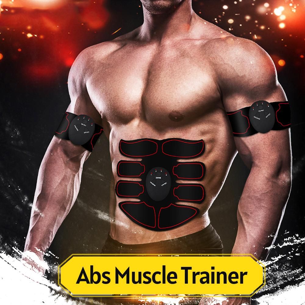 Smart Abs Stimulator Abdominal Muscle Toner Abs Muscle Trainer 6 Modes 9 Levels Intensity Body Fitness Shaping Massage Patch Unisex Battery Powered