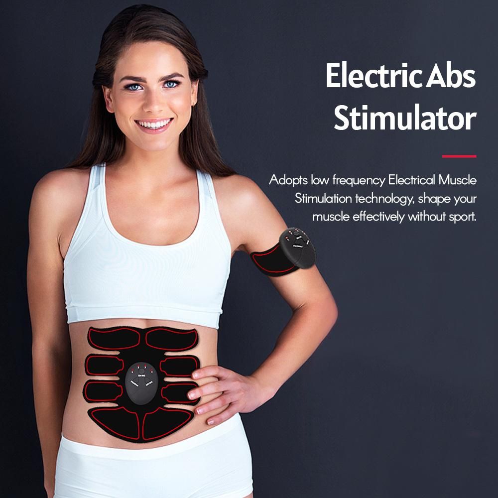 Smart Abs Stimulator Abdominal Muscle Toner Abs Muscle Trainer 6 Modes 9 Levels Intensity Body Fitness Shaping Massage Patch Unisex Battery Powered