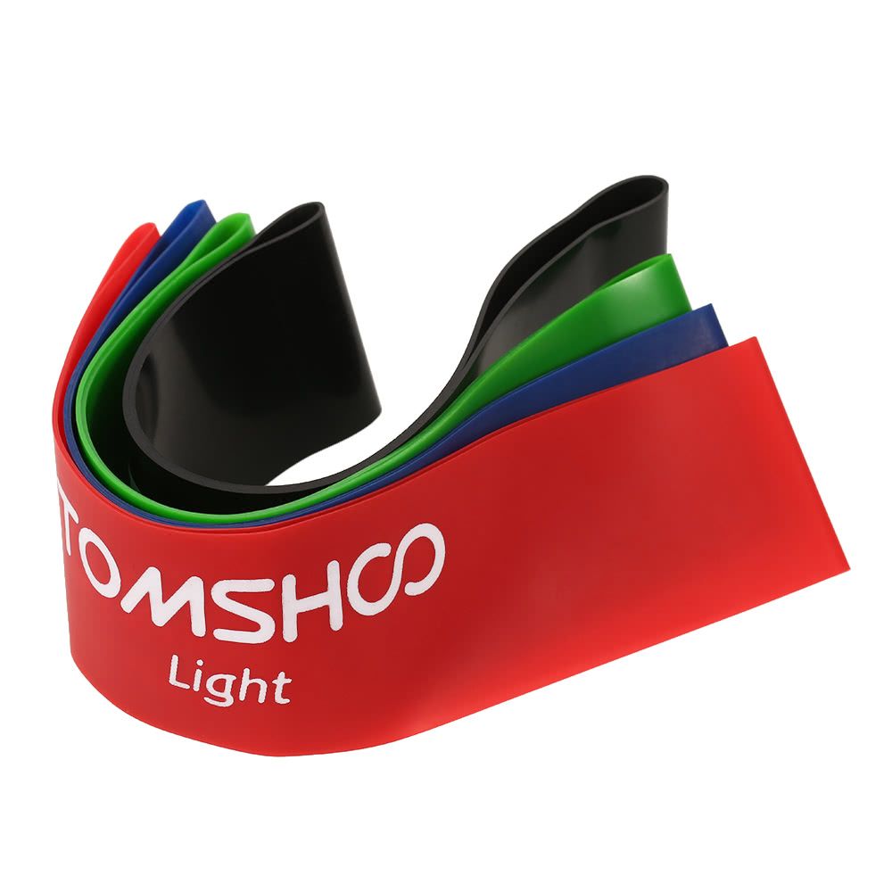 TOMSHOO Set Of 4 Exercise Resistance Loop Bands Latex Gym