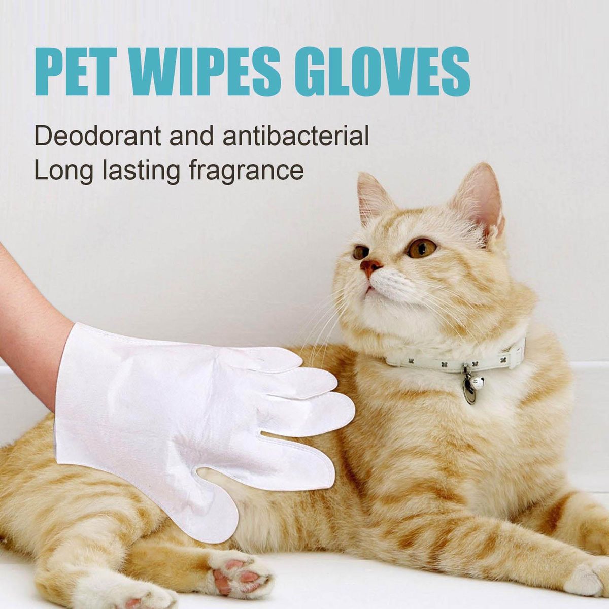 YEGBONG 6Pcs Pet Wash Free Hands Wear Herbal Disposable Pet Spa Wipes Hands Wear Gentle Scrubbing